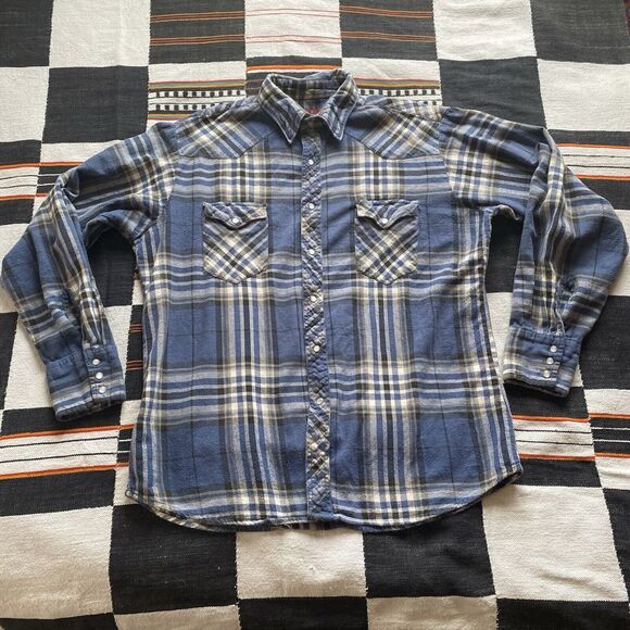 Vintage Wrangler Pearl Snap Button Up Shirt. Large. Pockets. USA. - Picture 4 of 16
